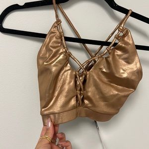 Gold beach riot sports bra